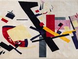 an image of a rug with a painting on it