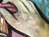 a painting of a bird that is sitting on a table