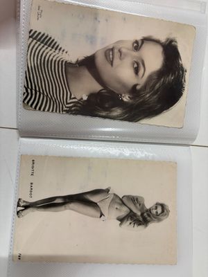 two cards with a picture of a woman on them