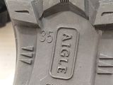 a close up view of a tire on the ground