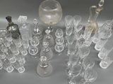 a lot of glass items that are on a table
