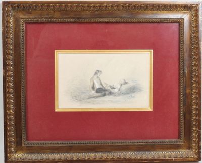 an image of a drawing of a man sitting on a beach
