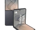 two galaxy z flips are next to each other on a white background
