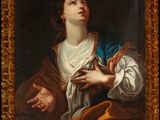 an image of a painting of a woman holding her hands out