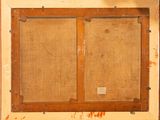 painting of an old wooden frame with a picture on it