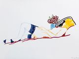 drawing of a woman laying down with flowers in her hair