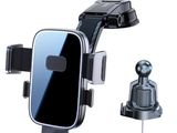 a cell phone holder attached to the back of a car