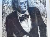painting of a man in a tuxedo with a cigarette in his hand