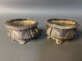 pair of antique silverplated candlestick holders