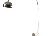 an image of a lamp with a marble base and a black shade