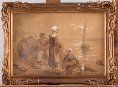 Ecole du XIXe siècle. Retour de pêche