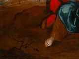 an image of a painting of a woman sitting on the ground