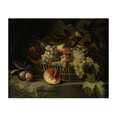une image représentant un tableau montrant des fruits dans un panier posé sur une table