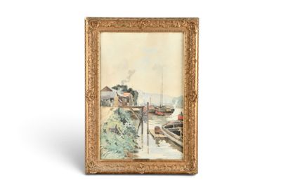 une image représentant un tableau où l'on voit un train arriver sur les rails