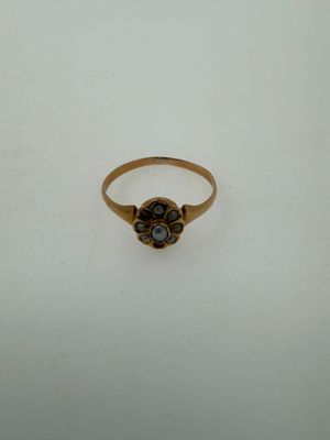 a gold ring with a stone in the middle of it