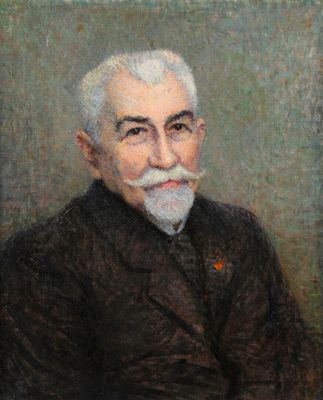 portrait d'un homme à la barbe et à la moustache blanches