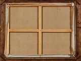 an old picture of a window with a wooden frame and a window pane