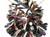 a lot of different types of purses on a white background