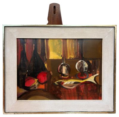a picture of a picture of a painting on a easel