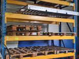 a large metal rack with lots of boxes on top of it