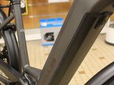 a close up of a bicycle parked in a store