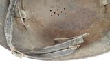 a close up of a helmet on a white background