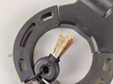 two keys that are attached to the handle of a bicycle
