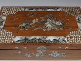 wooden box with mother of pearl and mother of pearl inlays