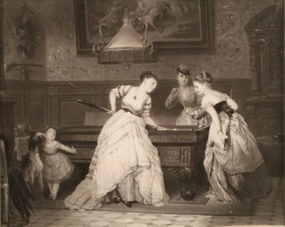 two women playing a game of cards in a room