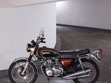 a motorcycle that is parked in a parking garage