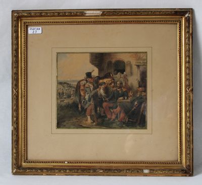 Hippolyte BELLANGE (1800-1866) - Le repos des soldats.