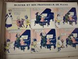 a picture of a book with a cartoon of people playing the piano