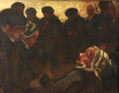 an image of a painting of a group of people in a room