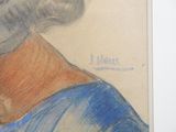 painting of a man with a beard and a blue shirt