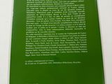the back cover of a green book with a white background