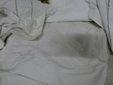 a cat that is laying on a bed under a blanket