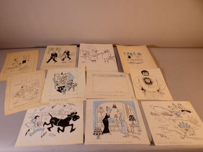 beaucoup de dessins de bandes dessinées sur la table