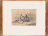 une image représentant un dessin d'un homme et d'une femme assis par terre