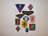 a picture of a wall with a bunch of patches on it