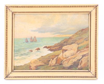 une image représentant un tableau de voiliers sur l'océan
