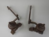 pair of antique cast iron fire hydrant brackets