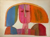 une image représentant un tableau d'une femme portant un chapeau coloré