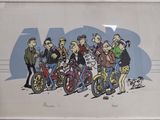 a picture of a group of people riding bikes