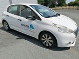 a picture of a small white car parked in a parking lot