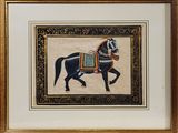 an image of a framed picture of a horse with a saddle