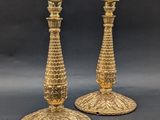pair of antique brass candlesticks