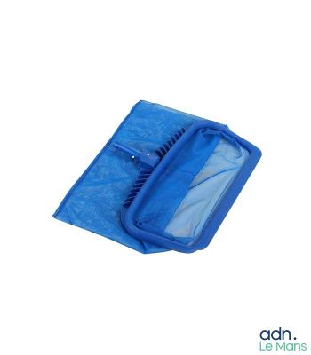 a blue bag with a toothbrush in it on a white background