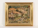une image représentant un tableau représentant un paysage avec une maison en arrière-plan