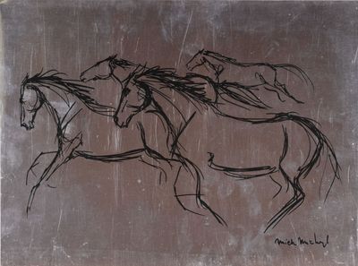 Mick MICHEYL (1922-2019) Chevaux Impression sur plaque d'alu…