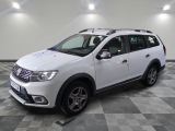 a picture of a white dacia parked on a checkered floor